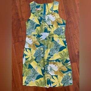 Hilo Hattie Vintage Floral botanical Cotton Sleeveless Tank Dress size 12 resort